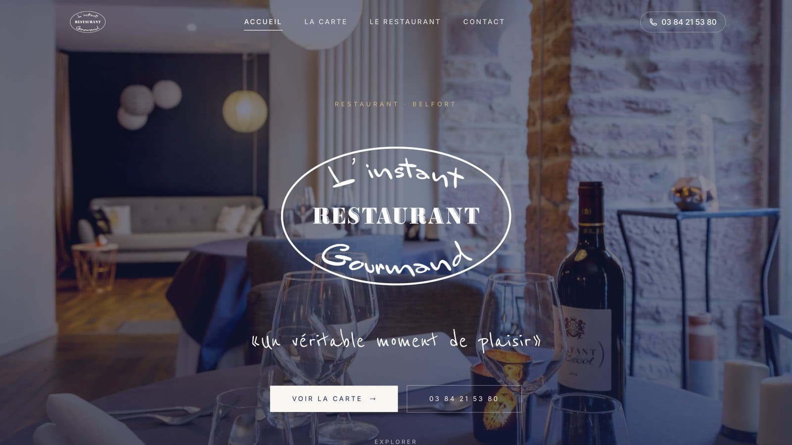 Aperçu du site L'instant Gourmand
