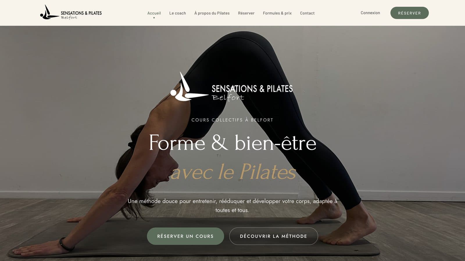 Aperçu du site Sensations & Pilates